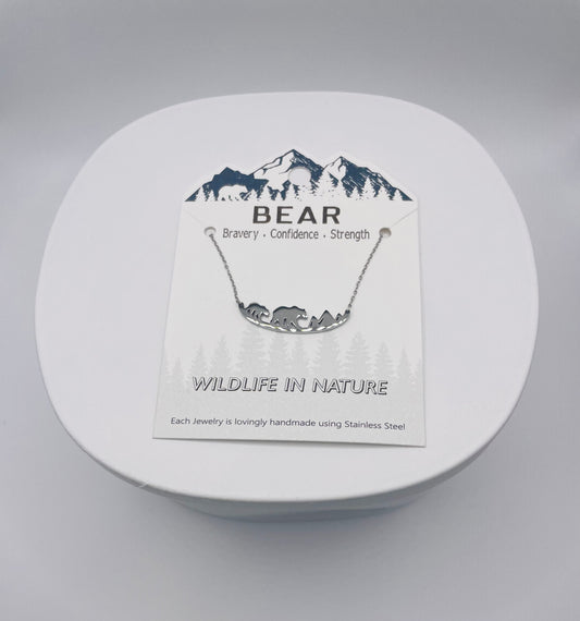 Bear Necklace- Wildlife Silhouette